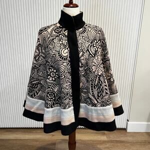 MISSONI Women's Floral Jacquard Knit Cape Coat Size IT42/US M